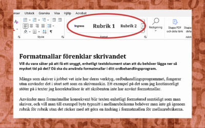 Formatmallar förenklar skrivandet